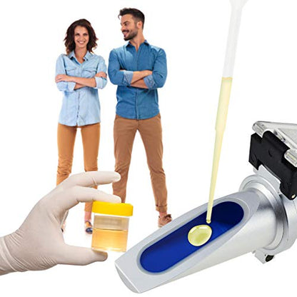 3-in-1 Clinical Refractometer with ATC for Tri-Scale Serum Protein 0-12 g/100ml Urine Specific Gravity SG 1.000-1.050 Refractive Index 1.333-1.360RI w/Extra LED Light & Pipette for Human Use - color: Urine Sg / Serum Protein / Refractive Index