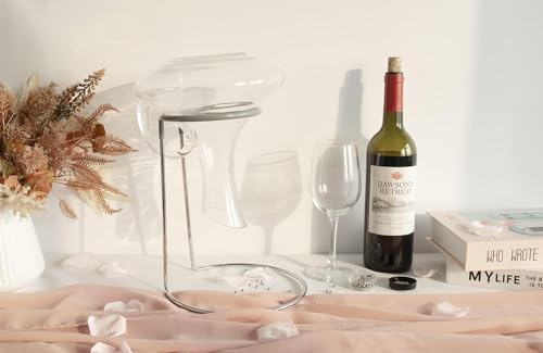 Wine Decanter Drying Stand with Rubber Coated Top to Prevent Scratches, Wine-Decanter Drying Rack for Standard Large Wine Decanters, Decanter Cleaner Includes Cleaning Brush & Decanter Cleaning Beads - style: Decanter Drying Stand