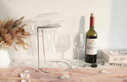 Wine Decanter Drying Stand with Rubber Coated Top to Prevent Scratches, Wine-Decanter Drying Rack for Standard Large Wine Decanters, Decanter Cleaner Includes Cleaning Brush & Decanter Cleaning Beads - style: Decanter Drying Stand