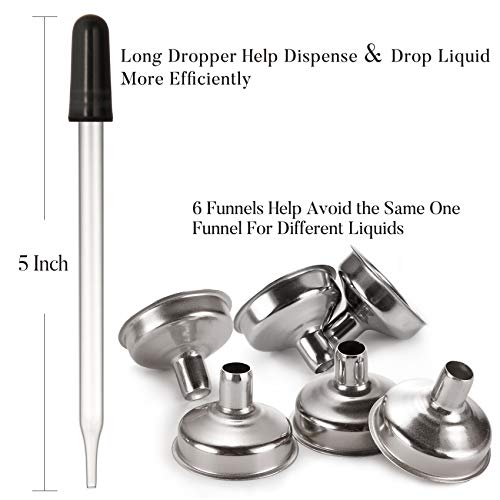 AOZITA 24 PCS, 1 oz Dropper Bottles for Essential Oils with 6 Funnels & 1 Long Glass Dropper - 30ml Amber Glass Bottle with Eye Droppers - Tincture Bottles, Leak Proof Travel Bottle for Liquids - size: 1 OZ