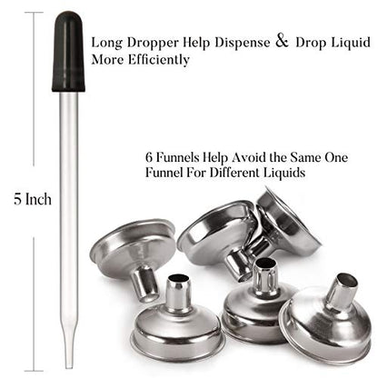 AOZITA 24 PCS, 1 oz Dropper Bottles for Essential Oils with 6 Funnels & 1 Long Glass Dropper - 30ml Amber Glass Bottle with Eye Droppers - Tincture Bottles, Leak Proof Travel Bottle for Liquids - size: 1 OZ
