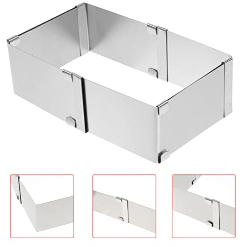 GALPADA Mousse Mould Rectangular Cake Tin Cake Ring Cake Square Cake Tin Baking Frame Pastry Mould Baking Tool (Silver 6 Inch) Dessert Ring - size: Size 6