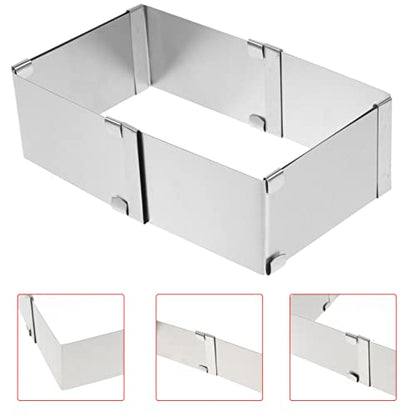GALPADA Mousse Mould Rectangular Cake Tin Cake Ring Cake Square Cake Tin Baking Frame Pastry Mould Baking Tool (Silver 6 Inch) Dessert Ring - size: Size 6