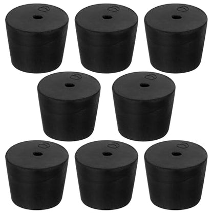 8Pcs Solid Rubber Stopper Bungs - 26MM to 32MM Rubber Tapered Plug Flexible Durable Test Tubes Bungs with Hole, Easy to Insert & Remove for Lab Apparatus Home Flask - color: 26mm to 32mm