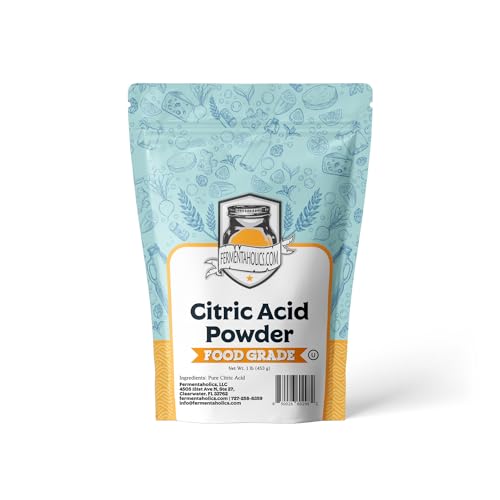 Fermentaholics Food Grade Citric Acid Powder – 1 lb – OU Kosher – Natural Preservative & Flavor Enhancer – Great for Cheesemaking