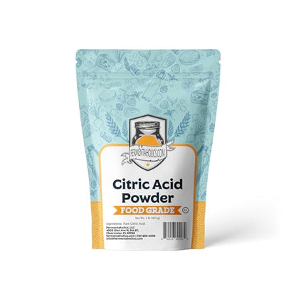 Fermentaholics Food Grade Citric Acid Powder – 1 lb – OU Kosher – Natural Preservative & Flavor Enhancer – Great for Cheesemaking