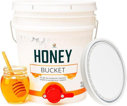 Honey Bucket 5 Gallon Bucket with Spigot Extractor Equipment Food-Grade PP 20L Capacity + Honey Strainer Filter Honey Filter 2 Piece Honey Double Strainer Honey Extractor Equipment Stainless Steel - style: Strainer Filter + Bucket