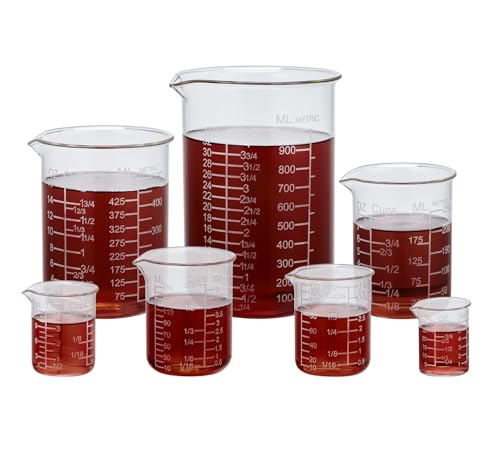 Ackers Etched Graduated Glass Measuring Cup - V-Shaped Spout- High Borosilicate Glass Measuring Cup for Kitchen or Dining, Easy to Read,1000 ML (32 Oz, 4 Cup) - size: 1000 ML (32 OZ, 4 Cup)