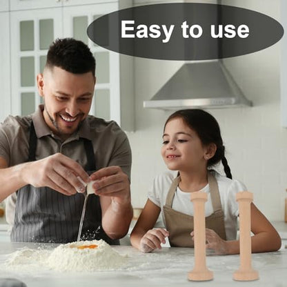 Wooden Tart Tamper,Double Side Pastry Dough Egg Tarts Pastry Tools DIY Cake Pastry Tools for Making Egg Tart, Pasta, Cheesecakes Dessert Kitchen Baking Tools (Model 2) - color: Model 2