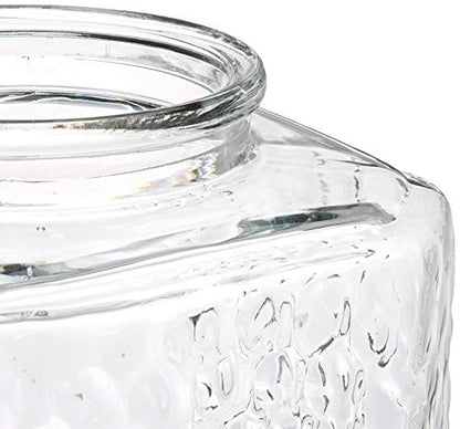 2.5 Gallon Glass Beverage Dispenser with Stainless Steel Spigot, Metal Stand, and Drip Tray – Mason Jar Style Drink Dispenser for Parties, Iced Tea, Water, Lemonade, and More