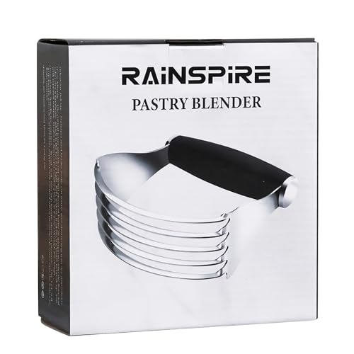 Rainspire XL Pastry Cutter For Baking, Heavy Duty Pastry Blender Stainless Steel, Thick Sharp Blades Dough Blender, Dough Cutter Butter Cutter Pastry for Easy Mixing, Dishwasher Safe (Black) - color: Black