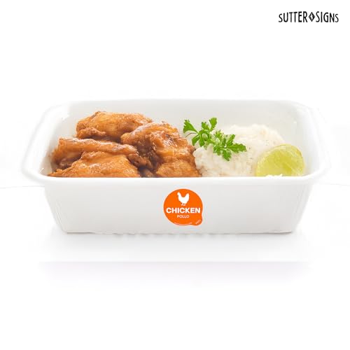 Chicken Food Labels 500 pcs | 1" Dot Bold Sticker Labels for Party Buffet, Delis, Sandwich Shops, Food Containers - size: 1" (Bold)