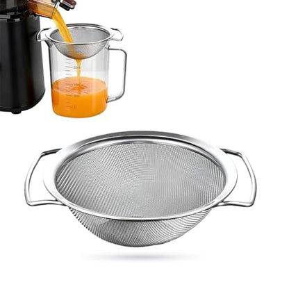 Juice Strainer for Nama J2,Juice Strainer After Juicing,Fine Mesh Filter Screen Compatible with Nama J2 Cold Press Juicer, Bilateral handles-304 Stainless Steel Easy Clean(for most containers)