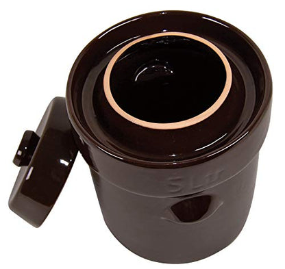 Roots and Harvest European Style Crock Set- 5 L. Fermentation Crock w/Lid & Weights