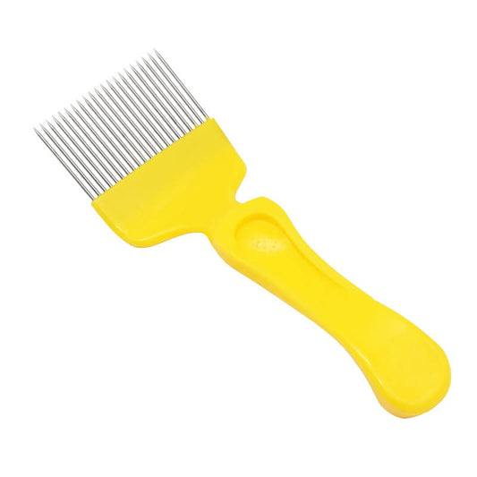 Beekeeping Tool, Bee Keeping Uncapping Fork with 21 Tines, Stainless Steel Bee Keeping Beekeeper Tool - color: Yellow