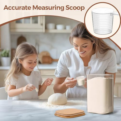 ComSaf Glass Pantry Storage Containers, 4.6Qt/1.6Qt Large Square Flour and Sugar Containers with Airtight Lids, 1.2 Gallon Glass Jars with Bamboo Lids for Rice, Pasta, Cookies, Coffee Beans - color: 4.6Qt/1.6Qt-Square