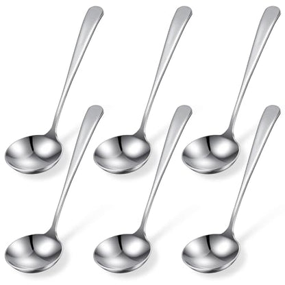 6 Pack Small Stainless Steel Ladle, Gravy Ladle Spoon, Stainless Steel Ladles for Soup, 7.9 Inch Premium Steel Sauce Ladles for Gravy, Soup, Sauce, Silver