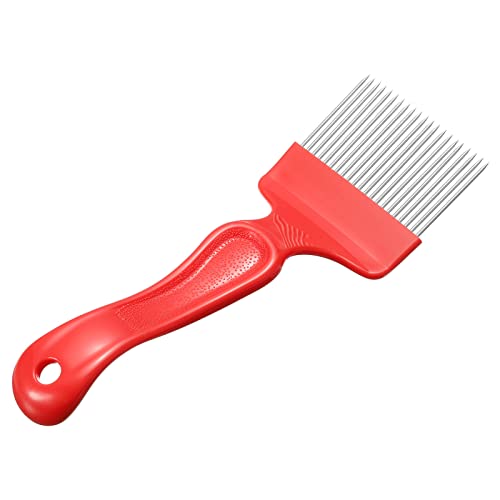 HARFINGTON Beekeeping Uncapping Fork, 21 Tin Needle with Red Plastic Handle Beekeeping Tool - color: Red