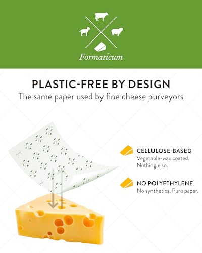 Formaticum 60-Pack Zero Cheese Storage Paper, Compostable, Biodegradable, and Plastic-Free Paper to Keep Cheese and Charcuterie Fresh, Kitchen Organization 9 x 13 Inches - size: 60-Pack-Sheets