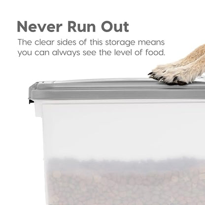 IRIS USA 30 lbs & 11 lbs Combo Airtight Dog Food Storage Container, Stackable Treat Box, 2-Cup Scoop, Wheels, Keep Fresh, Easy Mobility, Silver - color: Silver