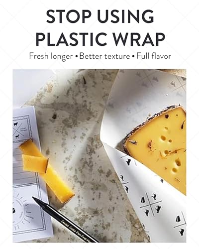 Formaticum Cheese Storage 15 Bags, Wax Paper | Wax Paper Included, Adhesive Labels Included, Porous Brown Wrapping Sheets - size: 15-Pack-Bags & 15-Pack-Sheets