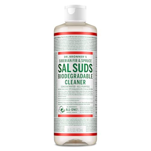 Dr. Bronner's Sal Suds Biodegradable Cleaner (16 oz) – All Purpose Pine Mop Detergent for Floors, Laundry & Dishes, Multi Surface Concentrate, Heavy-Duty Degreaser - size: 16 Fl Oz (Pack of 1)