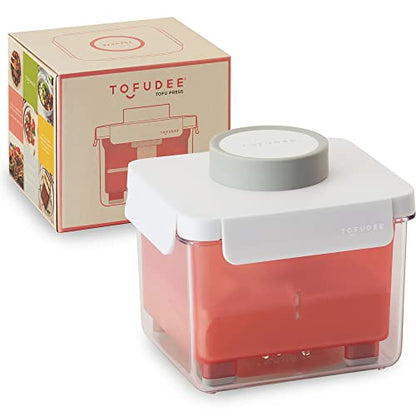 TOFUDEE Tofu Press | Food Strainer for Paneer, Cheese, & All Kinds of Tofu - Soft, Silken, Organic, Extra Firm | Enhance Cooking, Save Time, & Elevate Your Dishes - Dishwasher Safe & BPA-Free - color: Grapefruit
