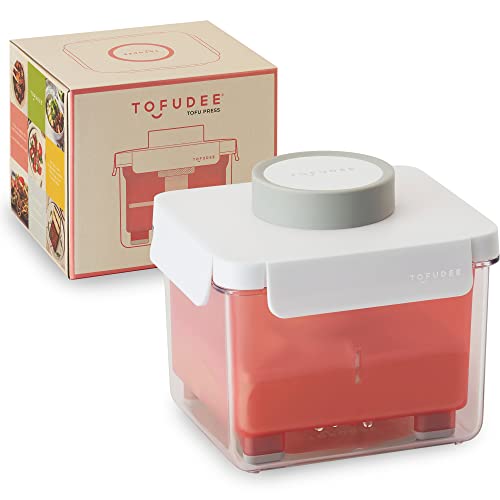TOFUDEE Tofu Press | Food Strainer for Paneer, Cheese, & All Kinds of Tofu - Soft, Silken, Organic, Extra Firm | Enhance Cooking, Save Time, & Elevate Your Dishes - Dishwasher Safe & BPA-Free - color: Grapefruit