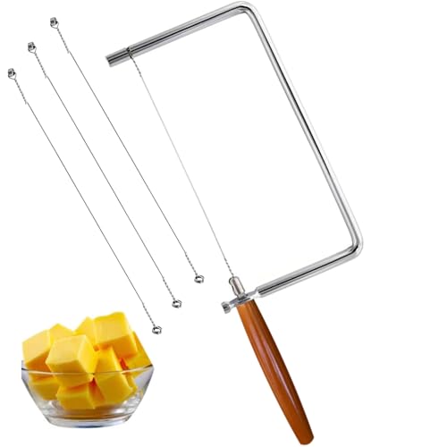 7.5" Cheese Slicer Kit Accessories Kitchen Knife Cheese Cutter Stainless Steel Components DIY for Making Giftable Cheese Cutting Boards with Cheese Cutter Kit,7.5in Wire Cheese Slicer (1Slicer+3Wires) - size: 7.5in