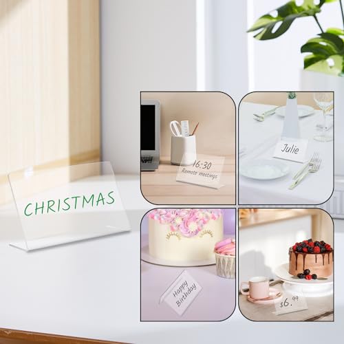 15 Pcs Acrylic Mini Chalkboard Labels for Food, 3X5 Inch Food Label Table Sign Cards, Mini Chalkboard Labels, Reusable Buffet Displays, Bright White, Includes 6 Liquid Chalk Markers - color: White