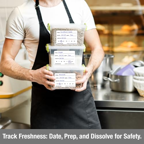 Dissolvable Food Labels, 2x3, Perfect for Commercial Kitchen, Restaurant, Catering Use, 250 Count