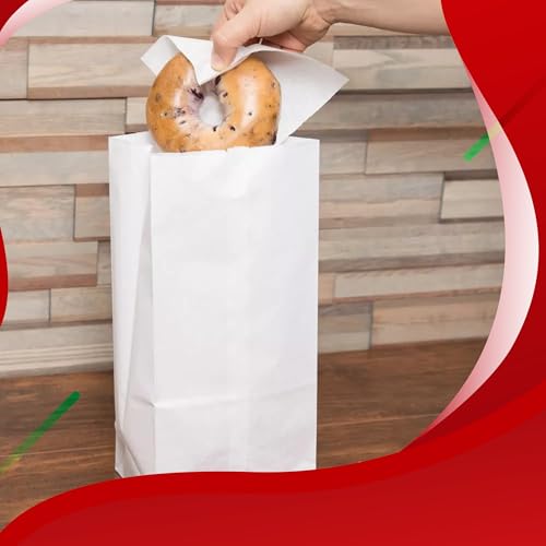 Concession Essentials 4lb White Paper Bags - Pack of 150ct. White Paper Lunch Bags. Great for Holiday Cookie Bags and Arts and Crafts., (CEwhite4lbPaperBag-150CT) - size: Pack of 150 Count