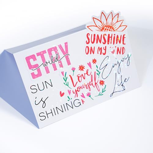 50 Holographic Motivational Quote Stickers – Inspirational Positive Life Affirmations for Scrapbook, Laptop, Water Bottle, Journal – Uplifting Quotes for Self-Care, Encouragement, Daily Motivation - color: Holographic Quotes