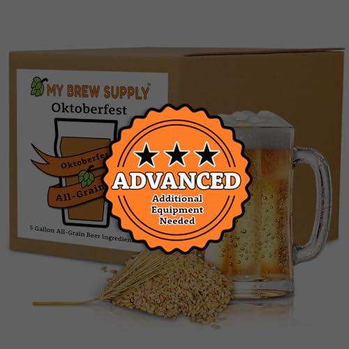 My Brew Supply Oktoberfest Brewing Kit | Vienna Malt | Munich Light, Medium, & Dark Grain | CaraRed Grain | Hallertauer Pellet Hops | German Ale Yeast | 5 Gallon Advanced All Grain Home Brewing