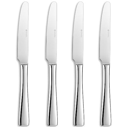 KEAWELL Premium 9.5" Louis Dinner Knives, Set of 4, Stainless Steel Dishwasher Safe, Serrated Knives (Plain) - style: Plain