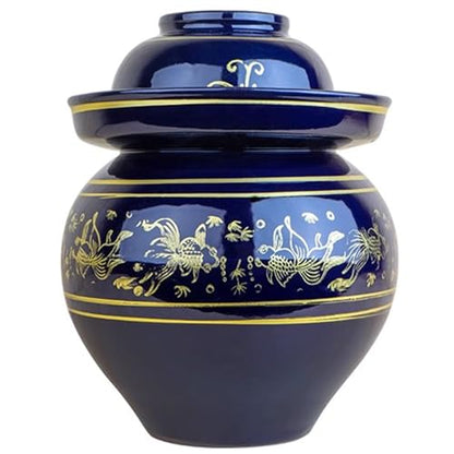 Traditional Chinese Porcelain Pickle Jar, Fermentation Crock Pickling Pot, Fermenting Jar With Lid, Stoneware Fermenter(4.5kg) - size: 4.5kg