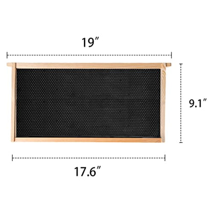 MayBee 20 Pack Honey Bee Frames with 100% Beeswax Coated Food Grade Foundation Sheets, Complete Unassembled Deep Beehive Frames and Foundations - color: 20 Deep Frame black