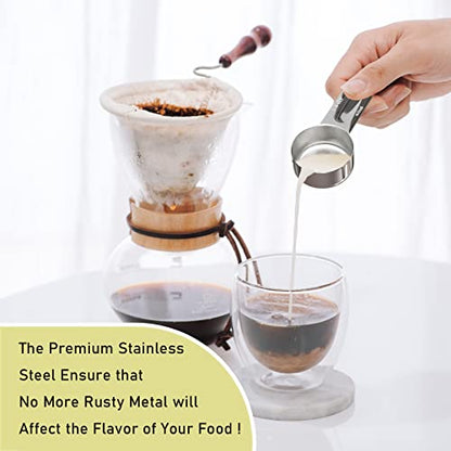 1PCS 1/4Cup (60ml, 2oz) Single Measuring Cup, Stainless Steel Measure Scoop, Metric and US Measurement, Dishwasher Safe - size: 1/4cup|60ml|2oz