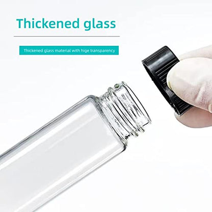 1 Dram Glass Sample Vial,4 ML Clear Borosilicate Glass Liquid Sampling Sample Glass Thread Bottles,15x45mm,13-425 Black Screw Caps with PE Liner, Pack of 100. - size: 4ML