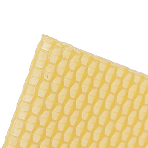 GBSCLOVER 10Pcs Beeswax Sheets, Beeswax Cndle Sheets, Wax Bee Foundation Sheet for Lure Bees, Crafts, Candle Making, Furniture Polish, 5.1x3.5in