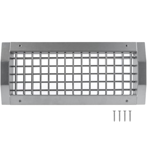 13" x 5" Aluminum Supply/Exhaust Grille for a Round Spiral Duct - Grill Cover with Adjustable Louver Blades - Air HVAC Return Register for Home, Bathroom, Ceiling - size: 13 x 5 Inch