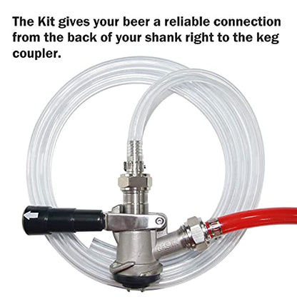 Beer Line 3 Feet-Clear Vinyl Tubing Hose with Stainless Steel Barb Fitting | LitKiwi Draft Beer Line with Connectors,5/16"ID 7/16"for Beer Tap Tower Keg Homebrewing - size: 3 Feet Tube & Fitting