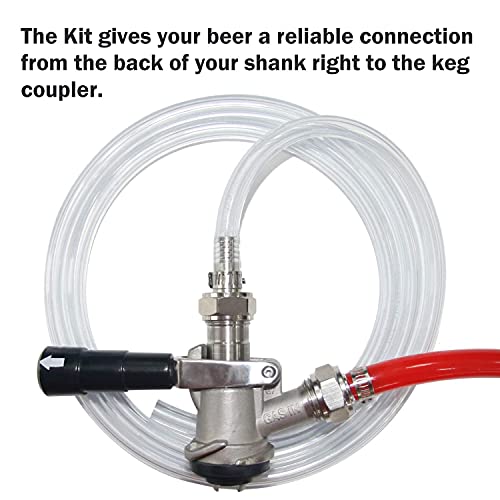 Kegerator Kit,7 Feet-Clear Vinyl Tubing Hose Stainless Steel Barb Fitting | LitKiwi Draft Beer Line with Connectors,5/16"ID 7/16"for Beer Tap Tower Keg Homebrewing - size: 7 Feet Tube & Fitting