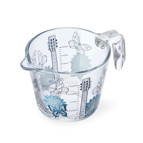 Dolly Parton Glass Measuring Cup, Easy-Read Markings, Spout and Handle, Oven and Dishwasher Safe, 2 Cup