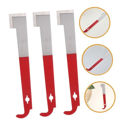 3pcs J Shaped Stainless Steel Beekeeping Hive Tool Frame Lifter Scraper for Efficient Hive Maintenance Essential Supplies for Beginner Beekeepers