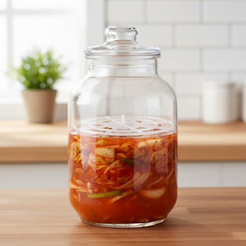 5pcs Fermenting Jar Mesh Presser, Wide Mouth Pickle Can Press Mesh Plate Fermenting Presser Practical Weights for Canning, Pickling, and Fermentation