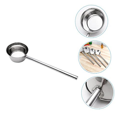 Cabilock Ergonomic Long Spoon for Stirring Stainless Steel Ladle Handle for Cooking Kitchen Gadget for Soup and Water - size: 59X14CM