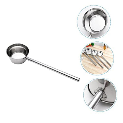 Cabilock Ergonomic Long Spoon for Stirring Stainless Steel Ladle Handle for Cooking Kitchen Gadget for Soup and Water - size: 59X14CM