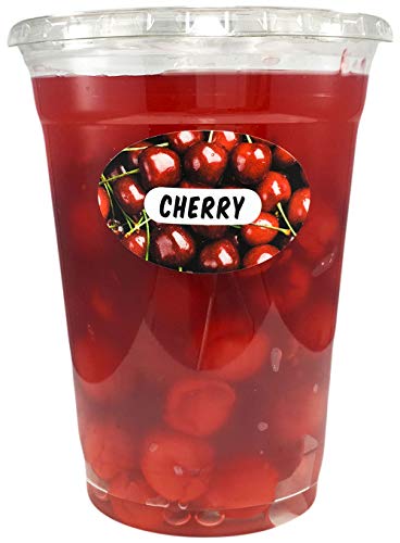 Cherry Grocery Store Food Labels 1.25 x 2 Inch Oval Shape 500 Total Adhesive Stickers - color: Cherry
