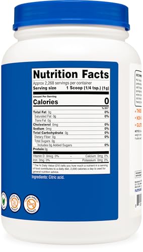Nutricost Citric Acid Powder (5LB) - Non-GMO, Gluten Free - size: 80 Ounce (Pack of 1)